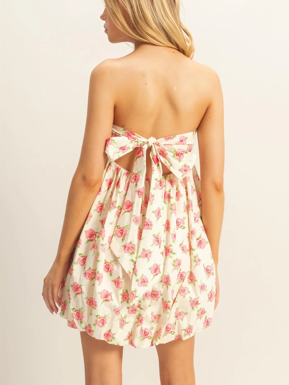 HYFVE Mini Strapless Floral Bubble Dress
